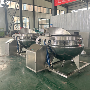 High Efficiency 200L/300L/400L Double Layers Large Electric/Steam Meat Jacket Kettle With Turning Basket