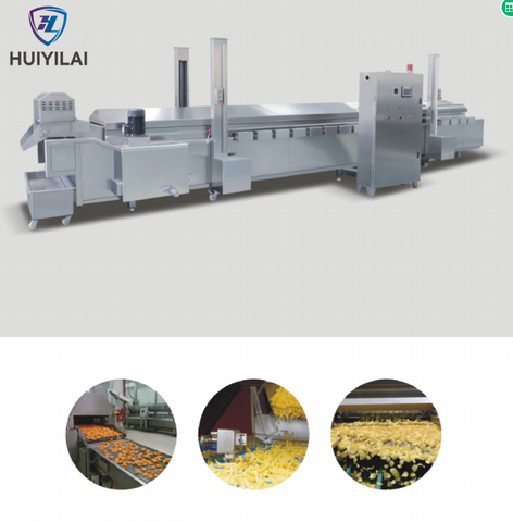 Automatic Frying Process Line Automatic Cheetos Corn Curl Kurkure Fried Process Line Frying Corn Snacks Food Batch Basket Frying Machine