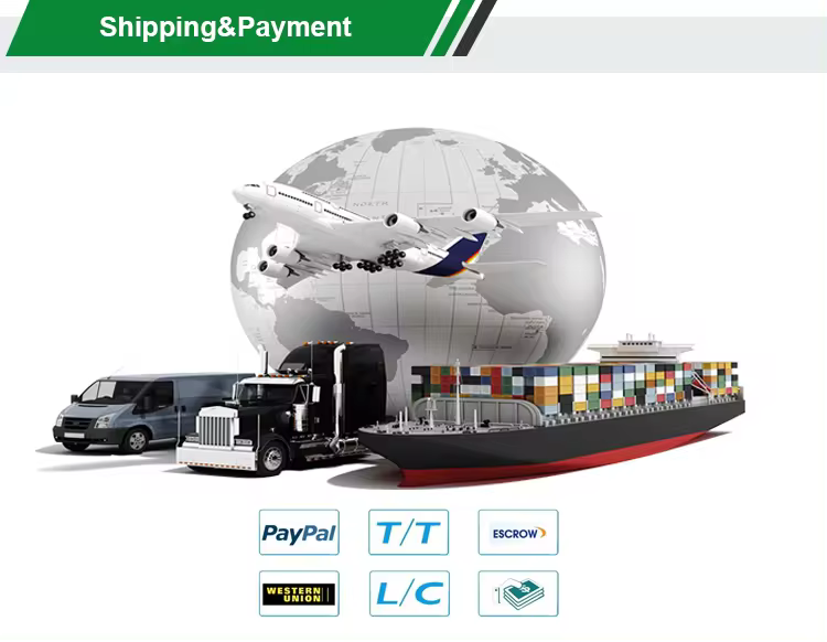 Shipping and payment methods display