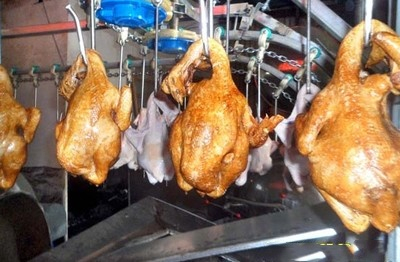 Chicken Continuous Hanging Type Frying Line Machinery/Automatic Food Deep Fryer Commercial