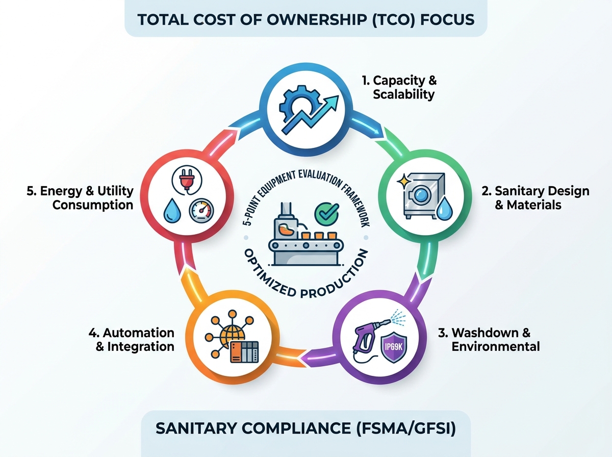 Commercial food processing equipment facility evaluation