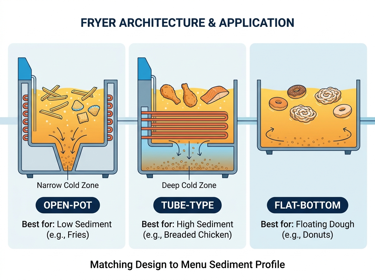Commercial fryer machine for industrial food processing