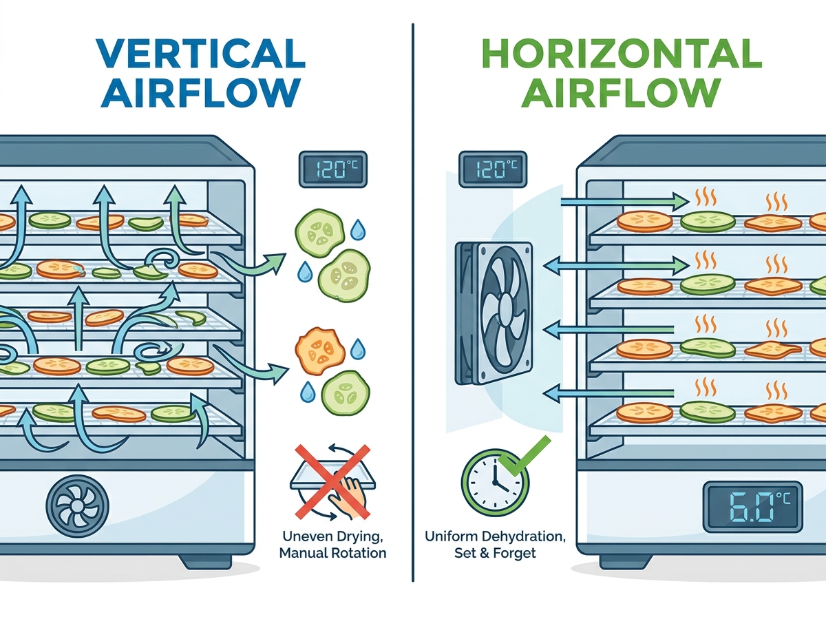 Commercial vegetable drying machine interior showing stainless steel trays